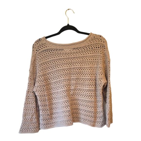 Line & Dot Light Beige Loose Woven Knit Sweater - Picture 2 of 6